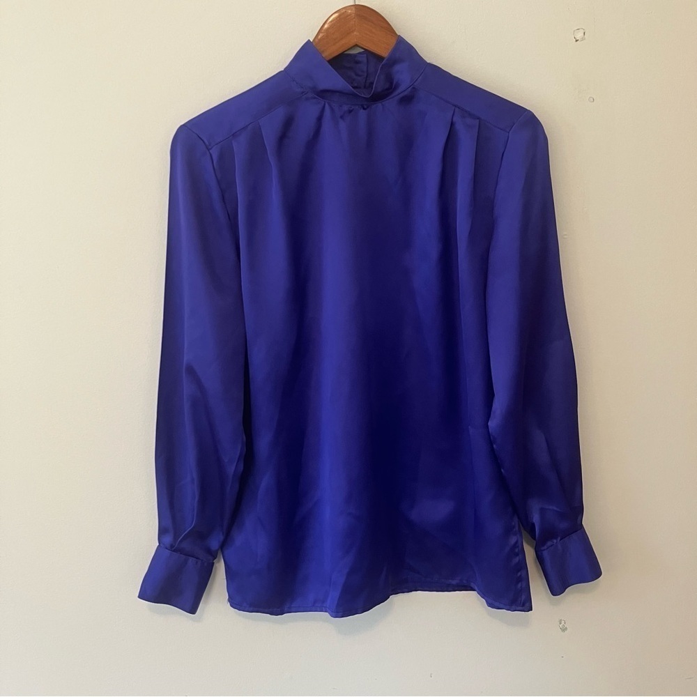 VTG Jack Winter Women’s Purple Blouse 70’s Office Career Preppy Old Money Sz 10